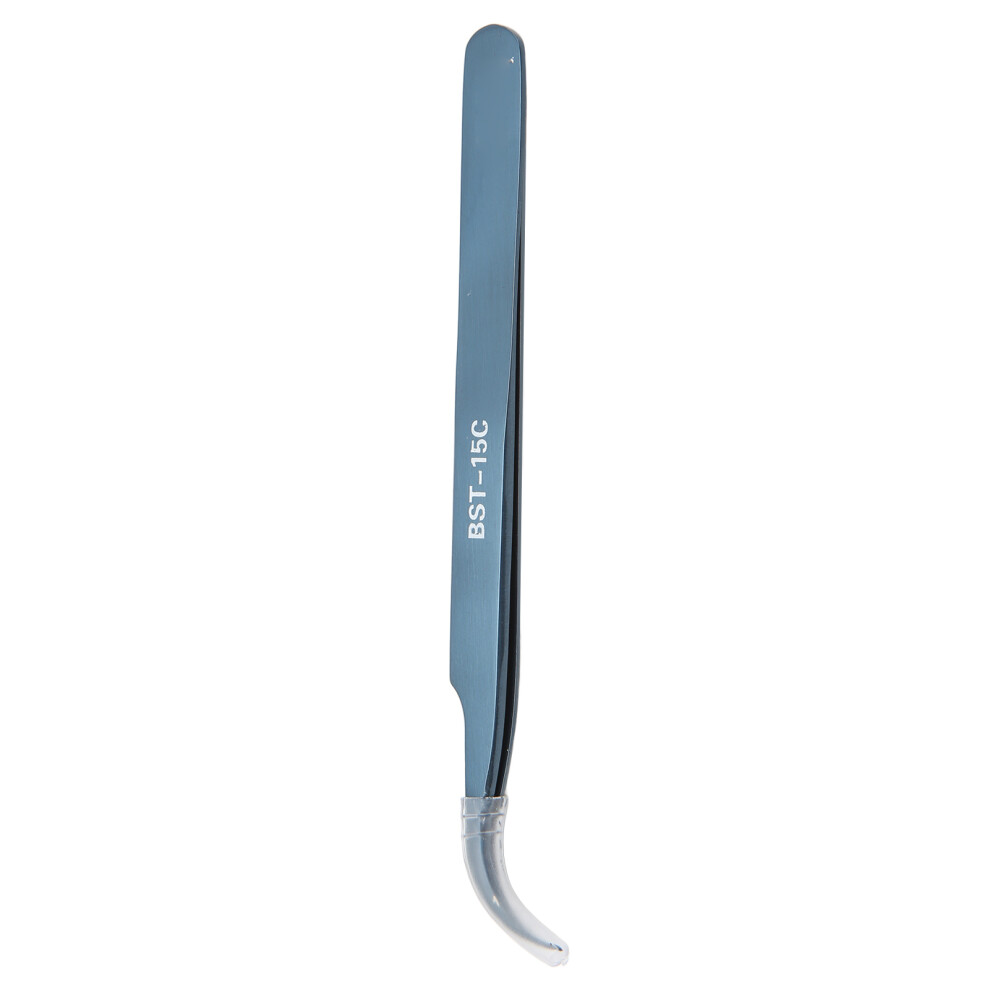 Tweezers Curved Bent Tip Stainless Steel Finishing Polish High Hardness Antimagnetic Acid Proof Elbow Tweezers
