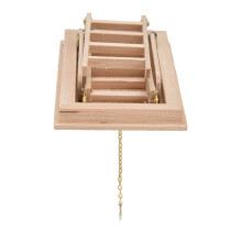 Escalier de maison de poupée en bois de bouleau, coulissant, 22,5 cm