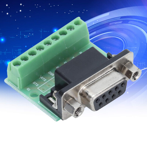 Placa de breakout DB9 hembra, 9 posiciones, 3325mm, negra