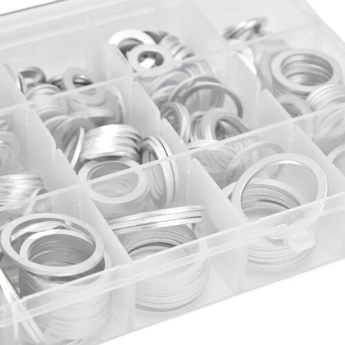 Set di 450 rondelle in alluminio, 6x10x1.0mm, Argento 2