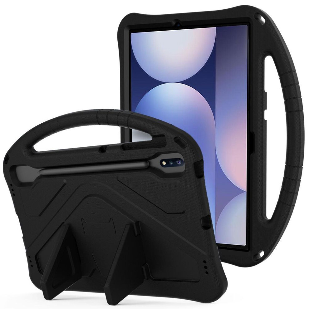 (as the picture, Black) For Samsung Galaxy Tab S10+ Case Eva Tablet Cover With Handle Kickstand Children Friendly
