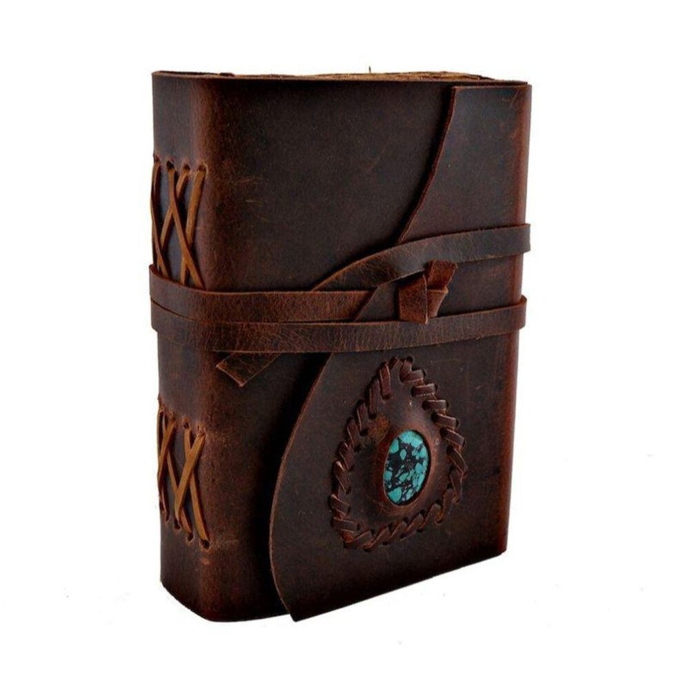 Vintage Leather Journal - Lock Closure, Book Of Shadows, Grimoire Journal, Travel Writing Notebook,  Antique Deckle Edge Paper