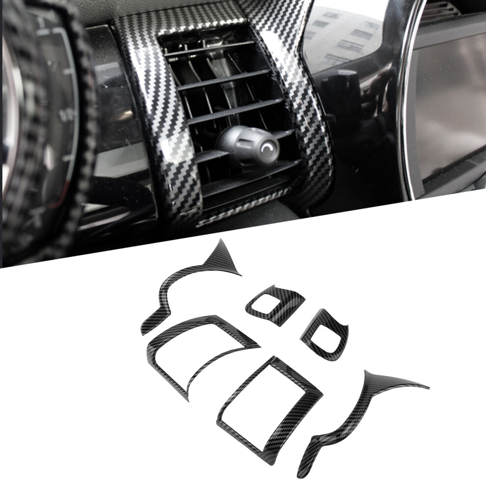 6Pcs Carbon Fiber Style Dashboard Air Vent Cover Trims For Cooper Hatchback F55 F56 F57 2014Â2021 4921321989774