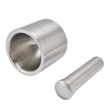 Mortar Pestle Dual Structure Design Glossy Texture Practical Silent Cleanable Kitchen Grinder for Food