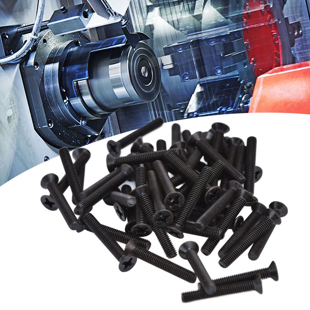 50Pcs Countersunk Cross Screws Din 965 Black Galvanized Machine Screw Assortment Kitm3x20 4611321991203