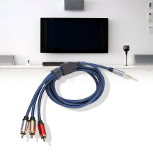 Cavo audio 3.5mm maschio a 3 RCA maschio 1.8m stereo per TV CD DVD altoparlanti