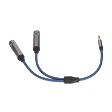Cavo sdoppiatore a Y da 3,5 mm a 2 x 6,35 mm, blu, 0,3 m
