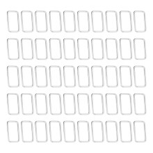 50 piezas de anillos rectangulares de hebilla de hierro 3x38x15 mm