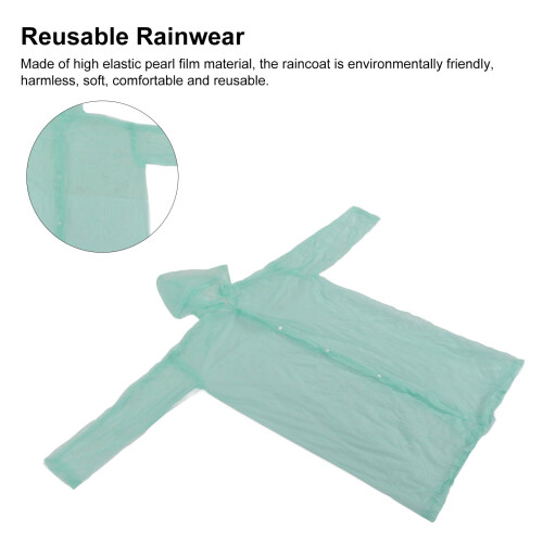 Imperméable portable vert taille unique 160 g unisexe capuche 2