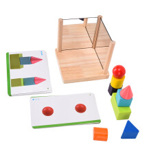 Jouet de blocs de construction en hêtre et papier, dès 3 ans, naturel