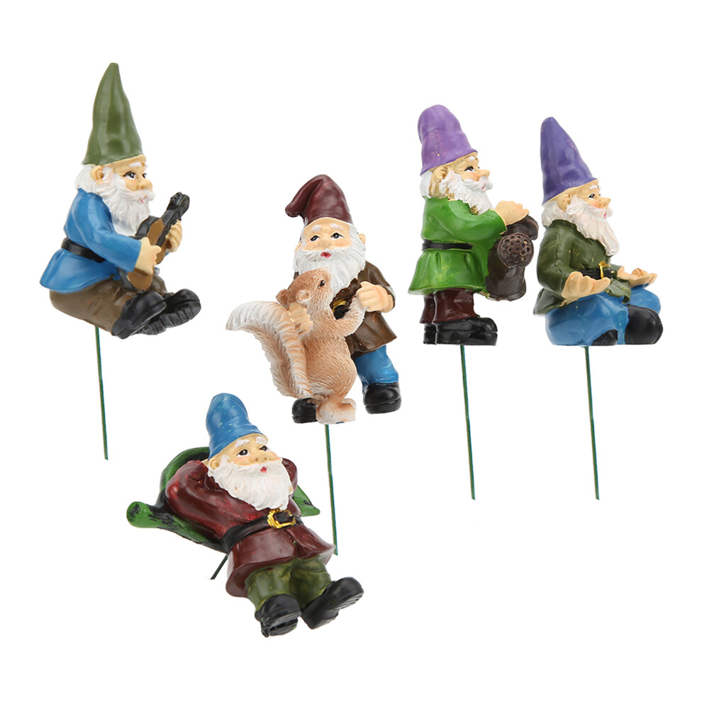 5Pcs Garden Gnomes Statues Cute Appearance Different Shapes Colorful Lawn Gnomes Ornaments for Home Decor Gifts