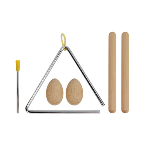 Ensemble d'instruments de percussion triangle - fer et hêtre 2