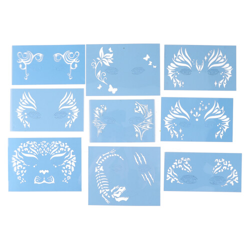 Kit di stencil per trucco del viso da 9 pezzi FA21-FA29, PET 1