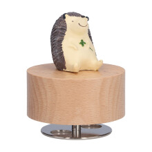 Hérisson Boîte à musique ronde en hêtre 7,2 cm 228 g Cadeau