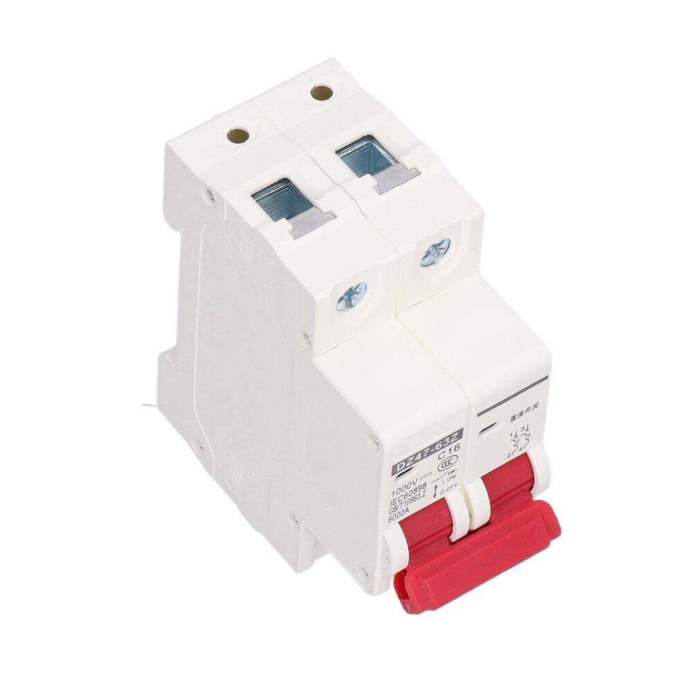 Circuit Breaker 2P Low Voltage 6000A Breaking Capacity Din Rail Mount 16A Dc 1000V 4941322000537