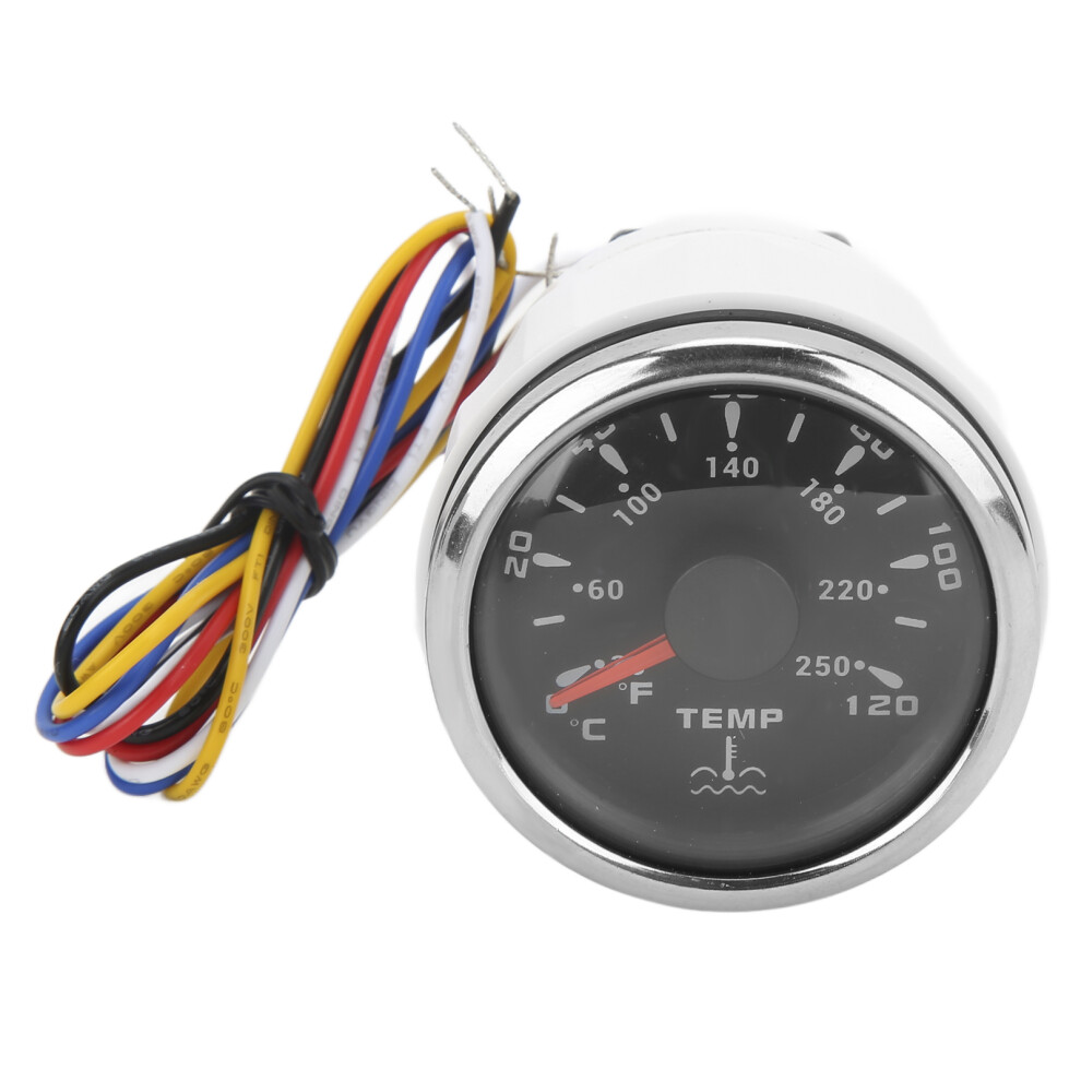 52Mm Water Temperature Gauge 7 Colors Backlight Ip67 Waterproof 1600Â22Î© Pointer Indication Meter For Boats Rvsblack 3751322005262