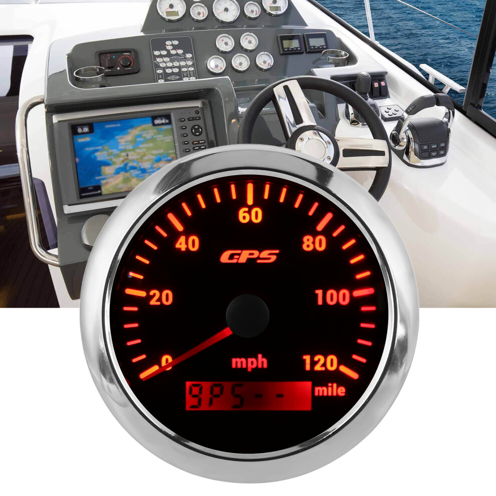 Gps Speedometer 85Mm/3.35In Odometer 120Mph/H Ip67 Waterproof For Stepping Instrumentsblack 6901322005329