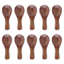 10 piezas de cucharas pequeñas de madera Schima superba 1.94oz