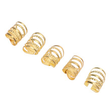 Perline capelli cosplay 5 pezzi perline metalliche a molla per dreadlocks per matrimoni oro