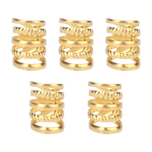 Perline capelli cosplay 5 pezzi perline metalliche a molla per dreadlocks per matrimoni oro 1