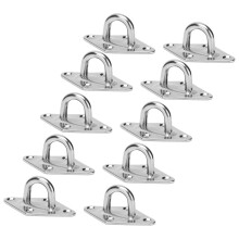 10Pcs Eye Plate 316 Stainless Steel Heavy Duty Suspension Pad Hammock Hooks Marine Fixed BuckleDia 8mm