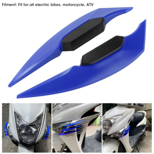Coppia di winglets in ABS blu universali per moto 2