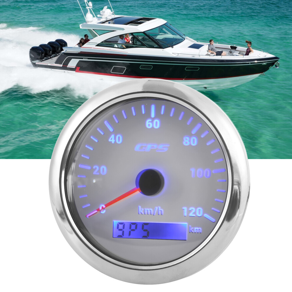 85Mm Marine Auto Gps Speedometer 120Km/H Speed Odometer With 7 Color Backlight For Car Boat Rv Yachtwhite 4001322009418