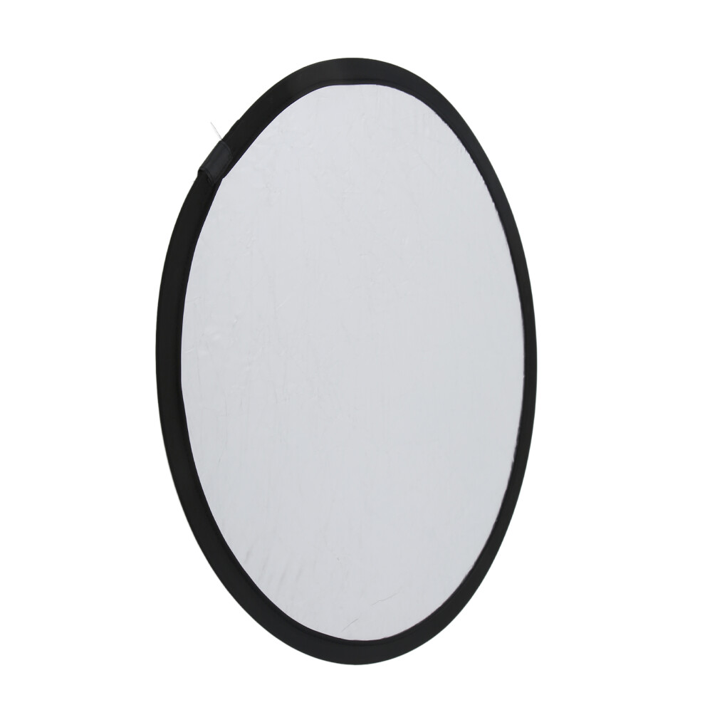 60Cm / 23.6In 2 In 1 Photography Lighting Reflector Portable Collapsible Photo Studio Reflector With Carrying Bagsilver And White 9491322009962