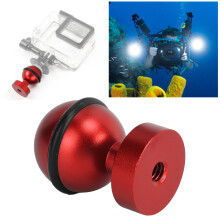 Tête à bille pour lampe de plongée en alliage d'aluminium, durable et étanche, rouge et petite, pour la plongée