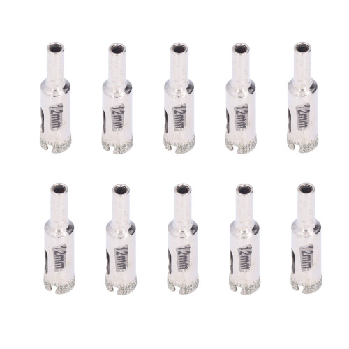 10Pcs Glass Drill Bit 12mm High Torsion Stable Fine Workmanship Sturdy Durable Tile Drill Bits 1