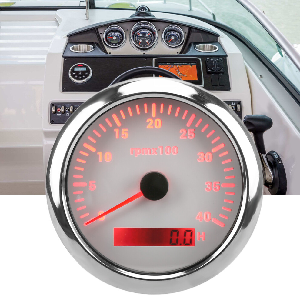 85Mm Tachometer Gauge 4000Rpm Ip67 Waterproof With 7 Color Backlight For Car Boat Rv Yachtwhite 7891322011057