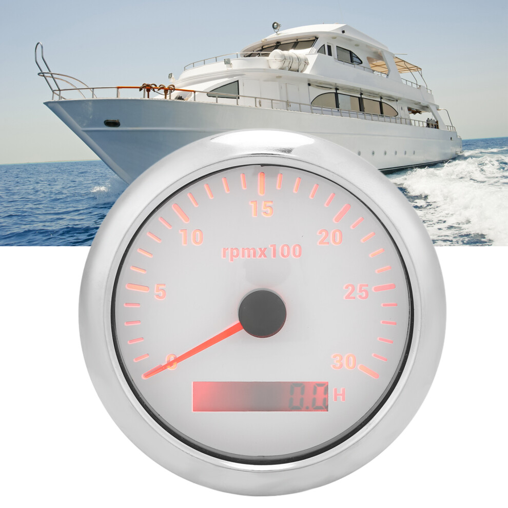 85Mm Pointer Tachometer 0Â3000Rpm Adjustable 7 Color Backlight For Car Boat Engine Generator 9Â32V Dcwhite 9341322011307
