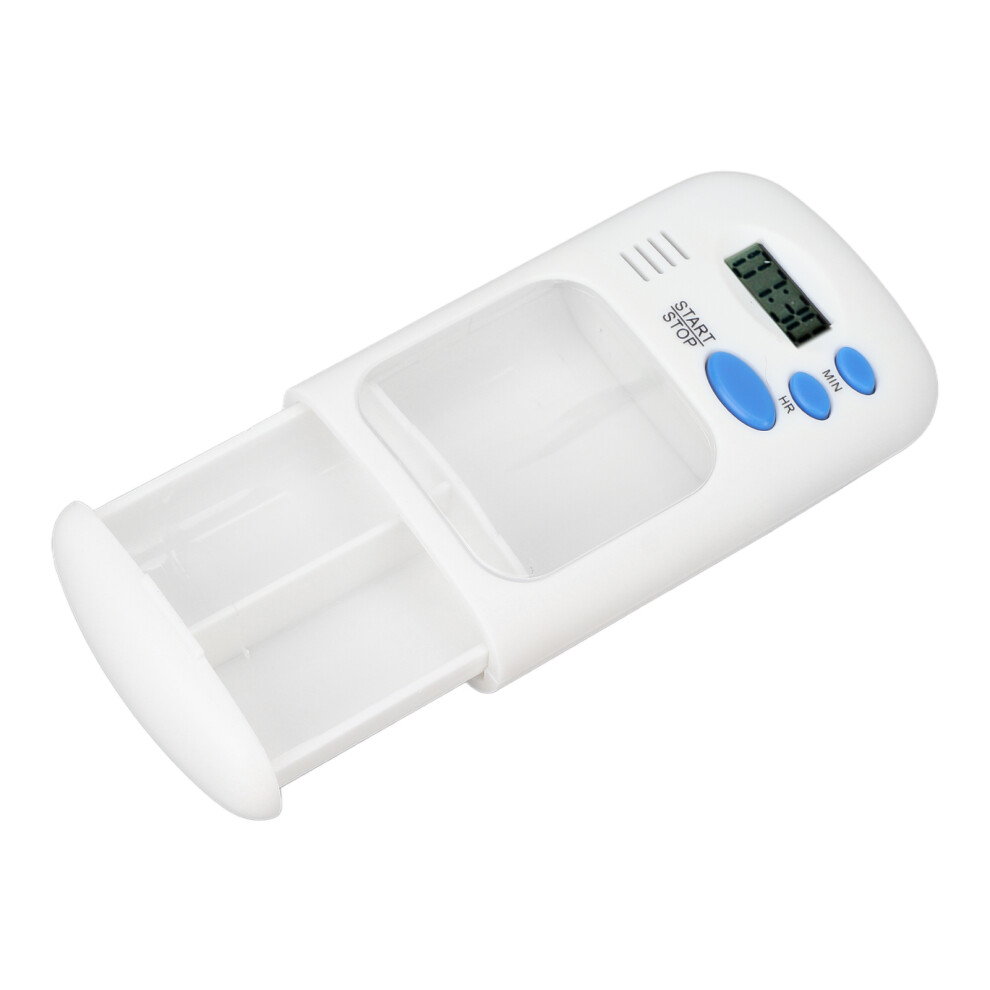 Smart Pill Dispenser Portable Automatic 2 Grids Pill Organizer with Alarm Reminder for Travel Home Use