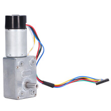 Motore a ingranaggi a vite senza fine compatto 6 giri al minuto DC 12 V interamente in metallo encoder autobloccante albero singolo