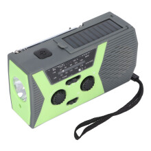 Radio d'emergenza a manovella alimentata a energia solare 2000 mAh verde