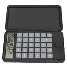Calculatrice et bloc-notes 2 en 1, 6,5 po, noir, 120 mAh