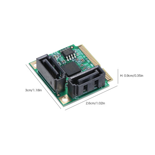 Mini PCIe a SATA3 ASM1061 2xSATA3 3x2.6x0.9cm Nero 2
