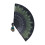 Abanico plegable de bambú Black Bones Peacock 38x21.5cm 13