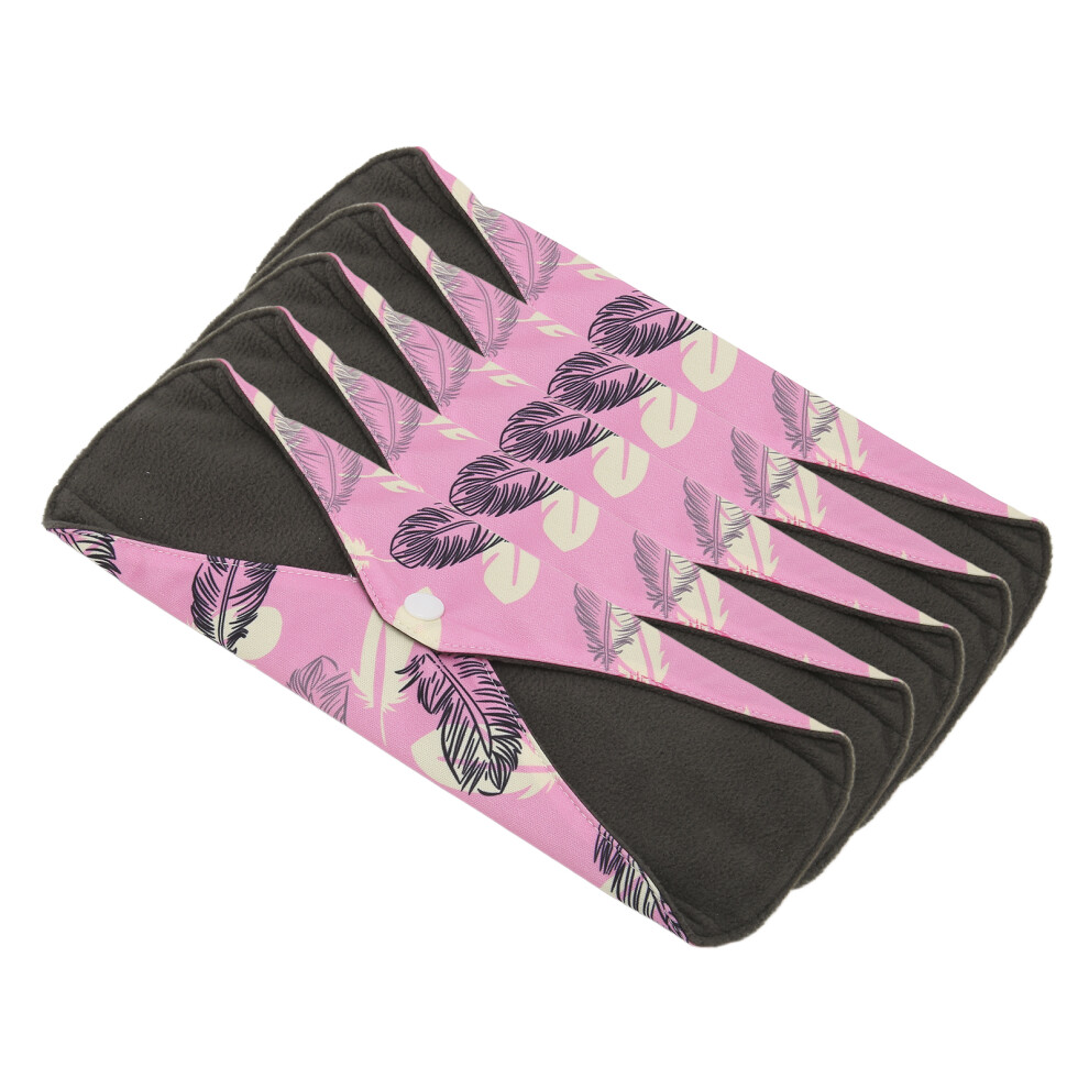 5pcs Washable Menstrual Pads Breathable Bamboo Charcoal Cloth Leakproof Resuable Sanitary TowelM25