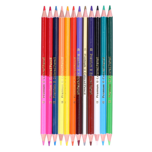 Crayons de couleur hexagonaux à double pointe 24 couleurs 1