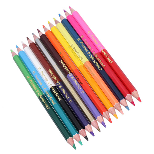 Crayons de couleur hexagonaux à double pointe 24 couleurs 2