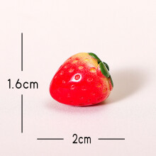 (Strawberry) Simulate Strawberries Fruits Tomatoes Persimmons Resin Ornaments For Hobby Gift