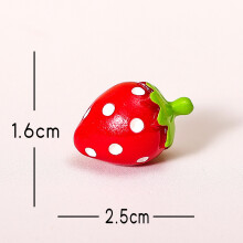 (White Dot) Simulate Strawberries Fruits Tomatoes Persimmons Resin Ornaments For Hobby Gift