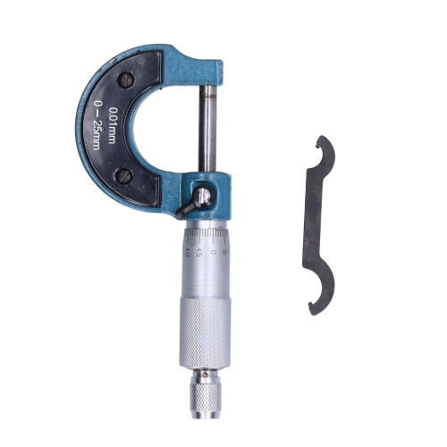 Micrometro esterno 0-25 mm, 0,01 mm, Strumento argentato 1