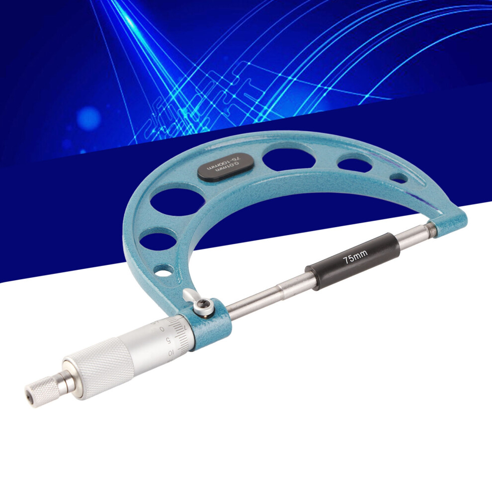 Outside Micrometer Stainless Steel High Accuracy Thickness Measuring Tool With Wrench 0.01Mm75-100Mm 5051322023647
