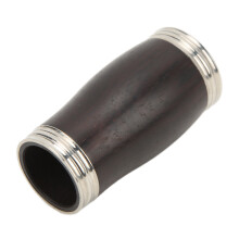 Barillet de clarinette ébène anneau métallique noir argent 1 pièce
