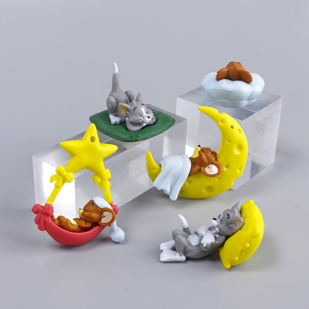 Tom Sleep And Jerry Pvc Animal Action Figures Model Toy Cartoon Gifts Decoration