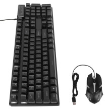 D500 Tastiera USB a 104 tasti e mouse, nero