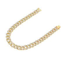 Collana cubana da uomo 16 pollici x 15 mm in lega dorata