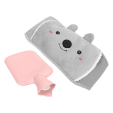 Bouillotte rose de 1000 ml, dimensions 26  15,5 cm, housse pour la taille